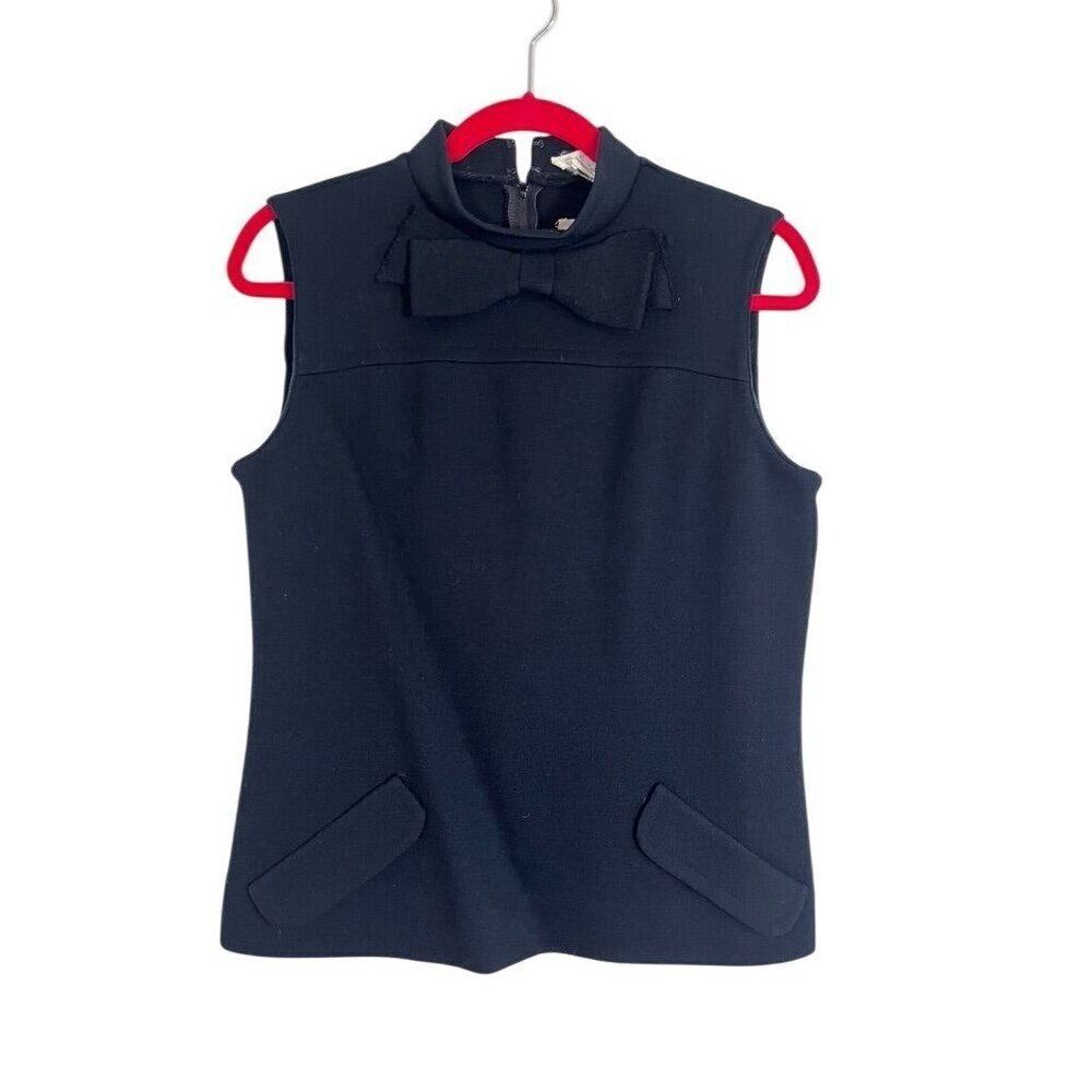 Jimas Bros Top Women 14 Black Vintage Tank Wool Mature Preppy Classic Old Money